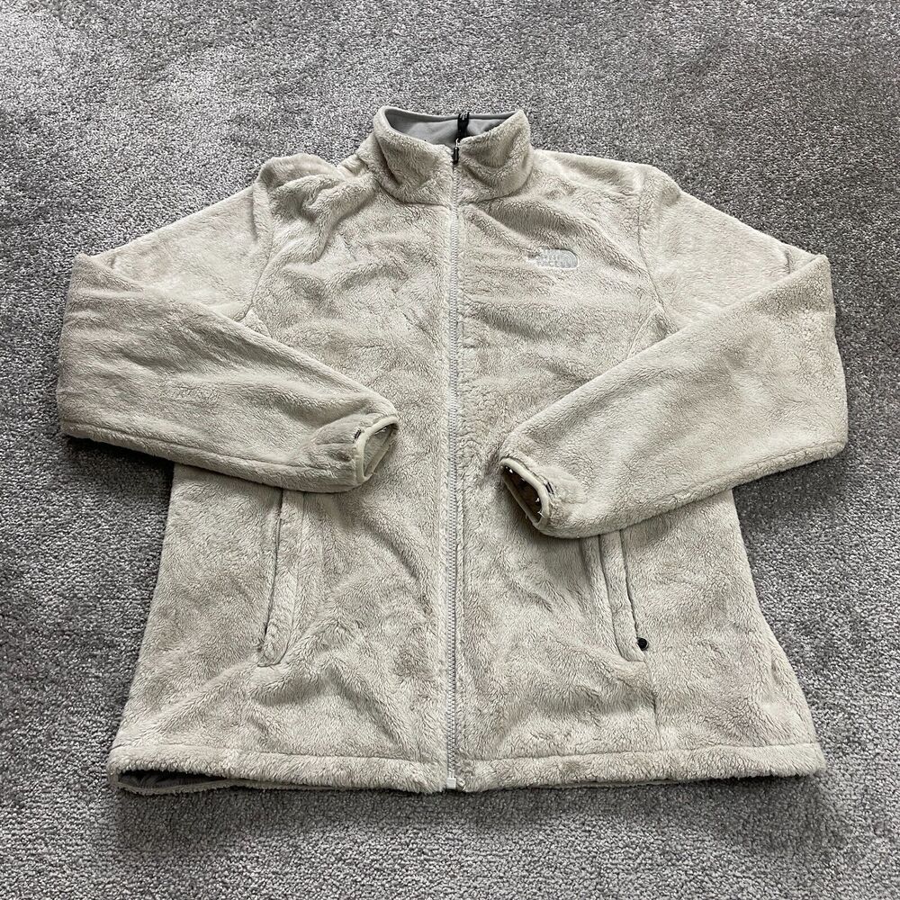 The North Face Osito Fleece Jacket Womens XL Beige Full Zip Pockets High Neck